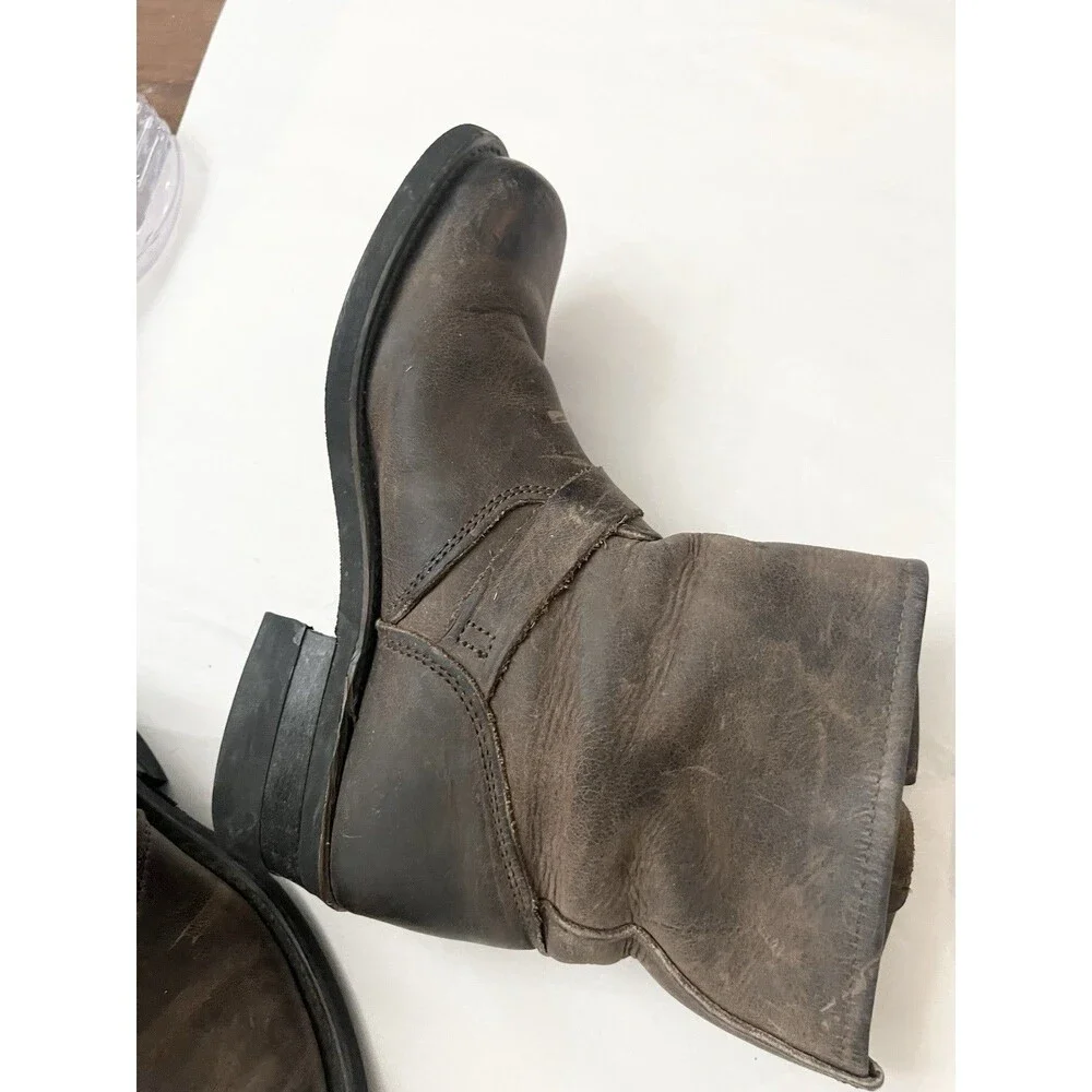 Frye Women's Sz 7 38 Engineer Harness Boots Brown distressed $399 Leather
